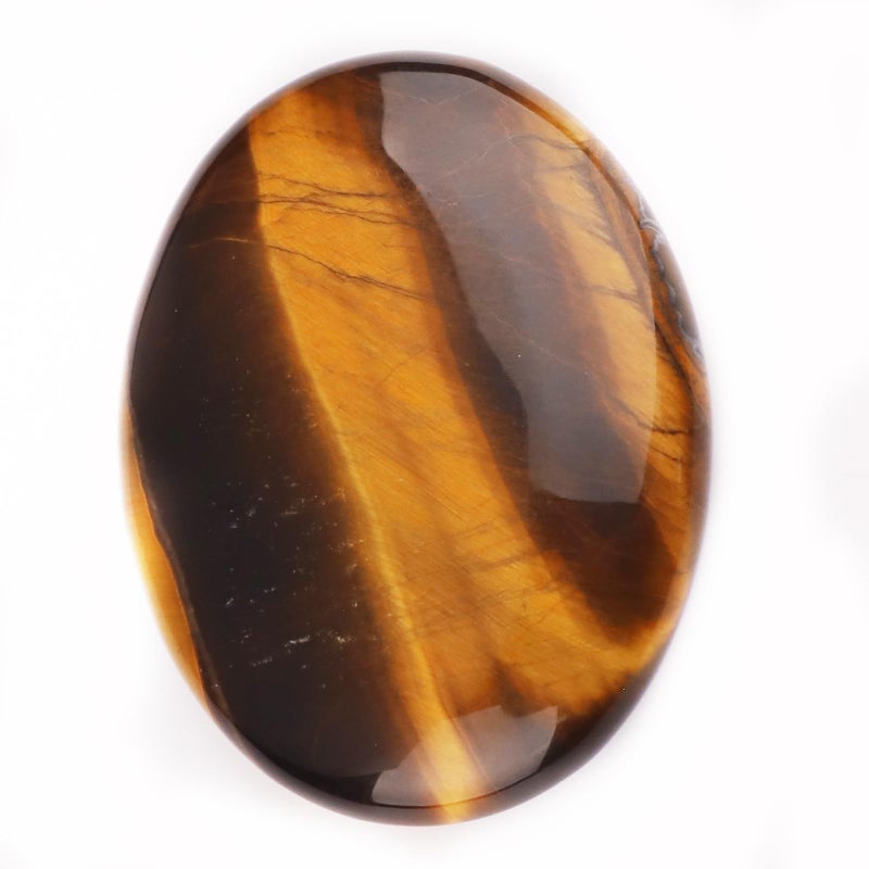 1 PCS Tiger Eye Crystal Oval Thumb Stone Worry Stones Healing Crystals Anxiety Relieves Stress Energy Balance, Couples, Spouses, Colleagues, Friends, Elders, Mentors Gifts
